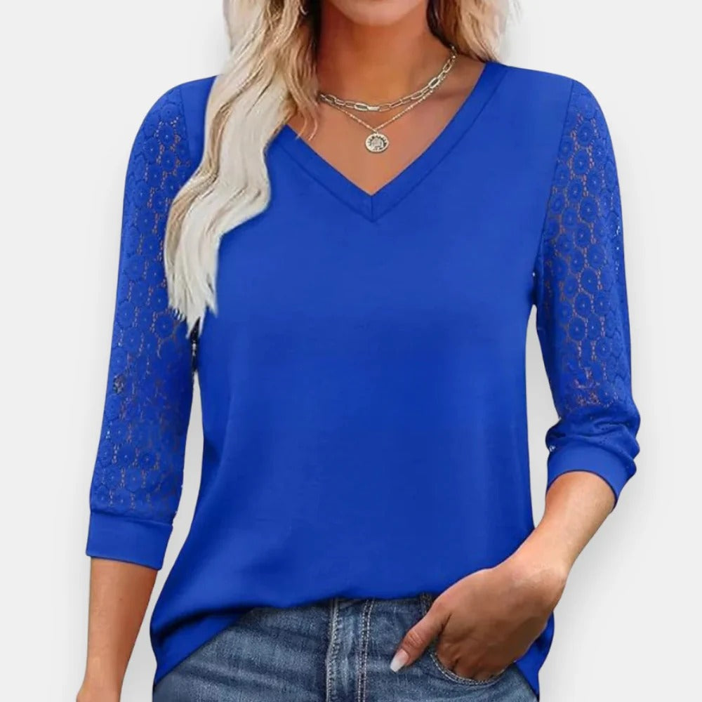 Blusa con mangas de encaje