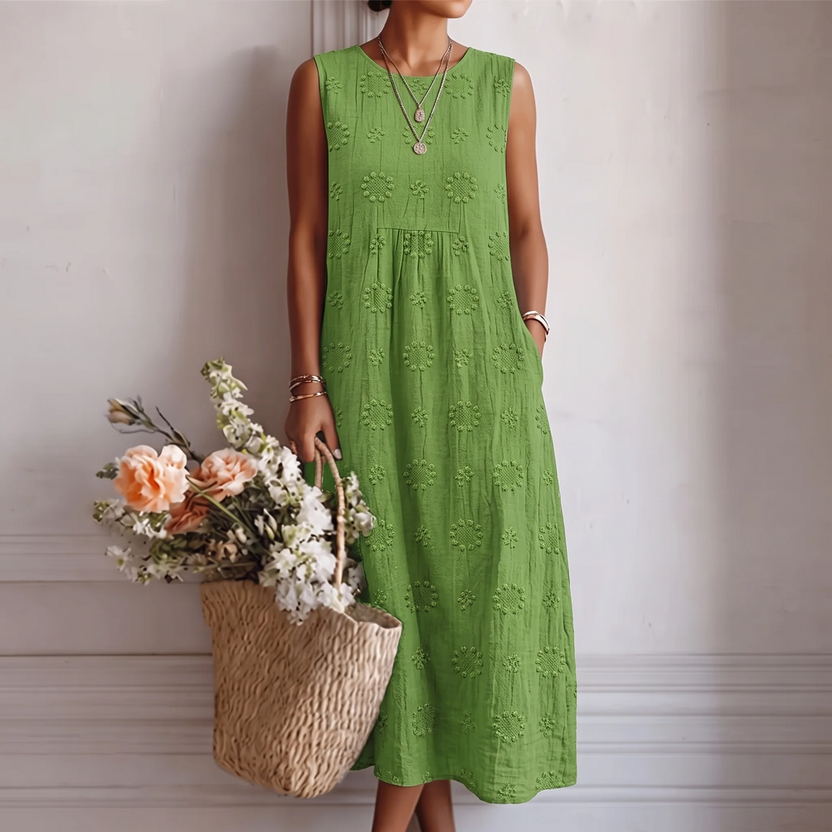 Olivia| Vestido midi fresco