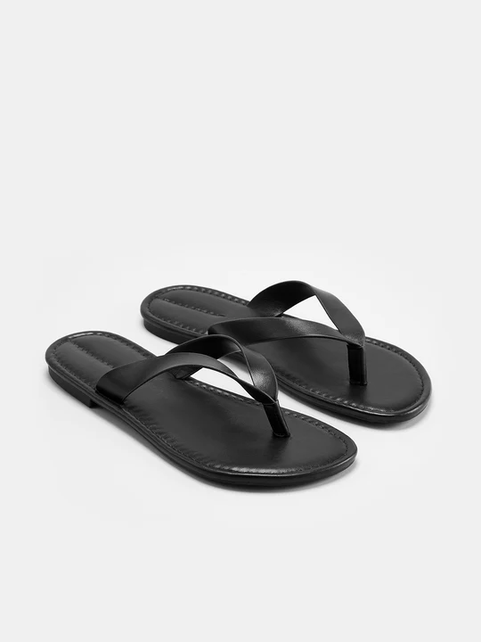 Chanclas casuales de cuero auténtico