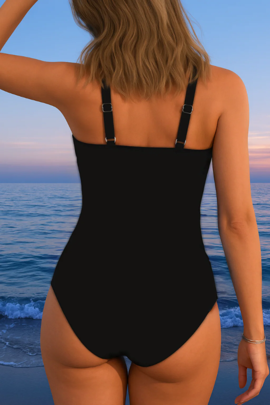 Traje de baño envolvente de lujo con estampado colorido