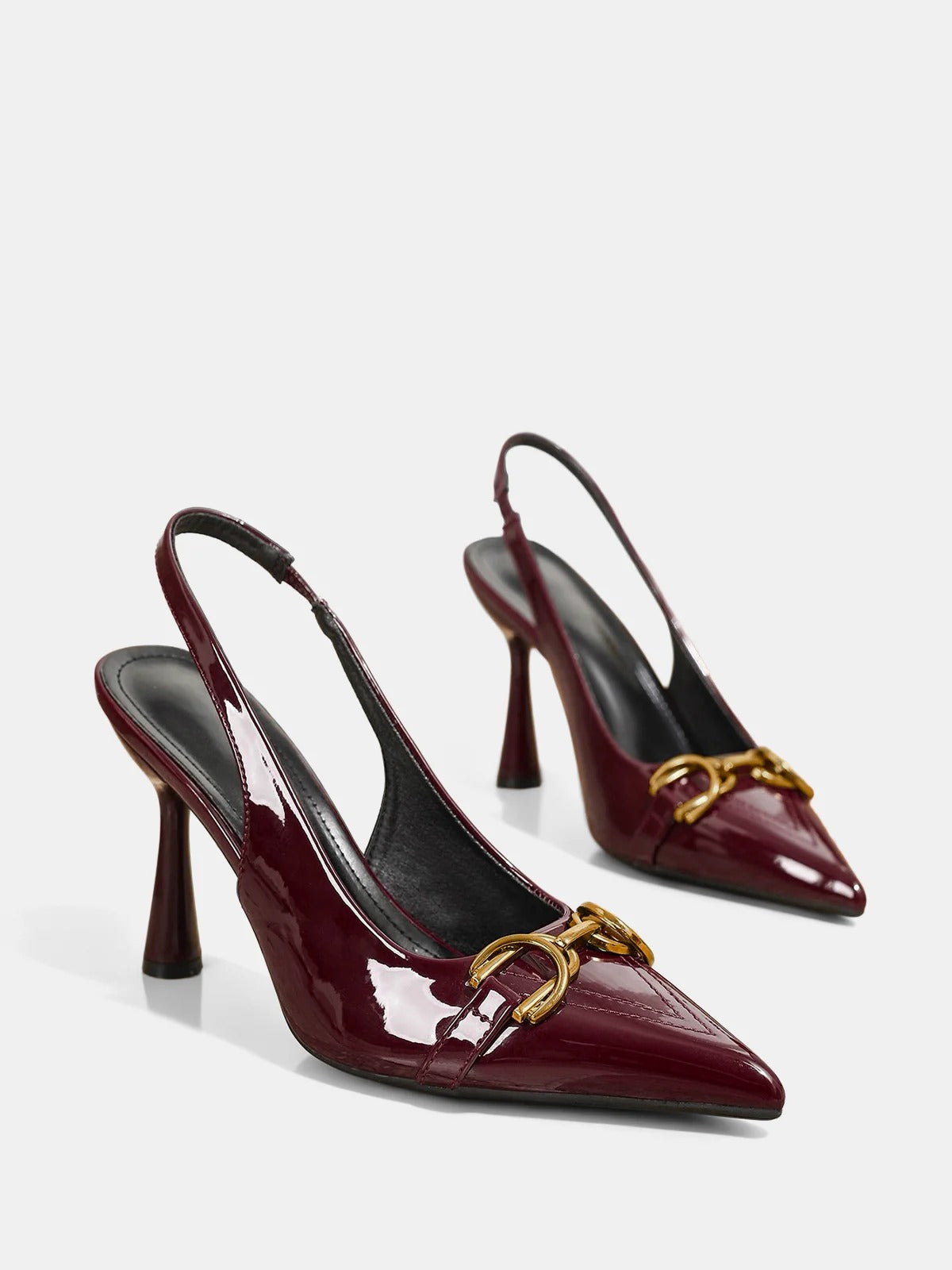 Zapatos de tacón destalonados con detalle de bocado de caballo