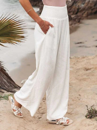 Pantalón Boho de Lino de Pierna Ancha