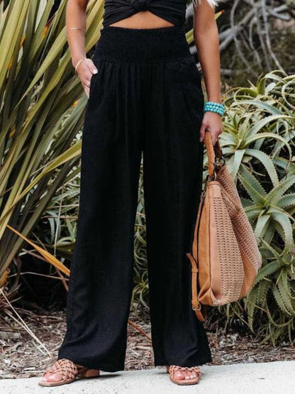 Pantalón Boho de Lino de Pierna Ancha