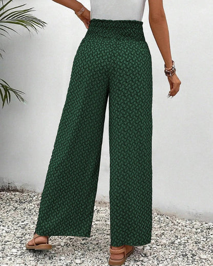 Pantalón Palazzo Estampado de Pierna Ancha
