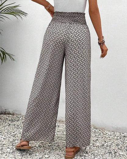 Pantalón Palazzo Estampado de Pierna Ancha