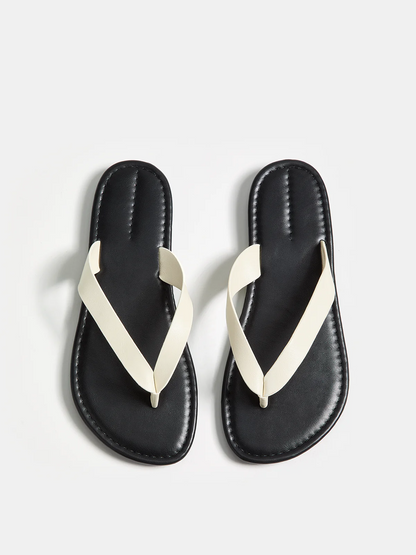 Chanclas casuales de cuero auténtico