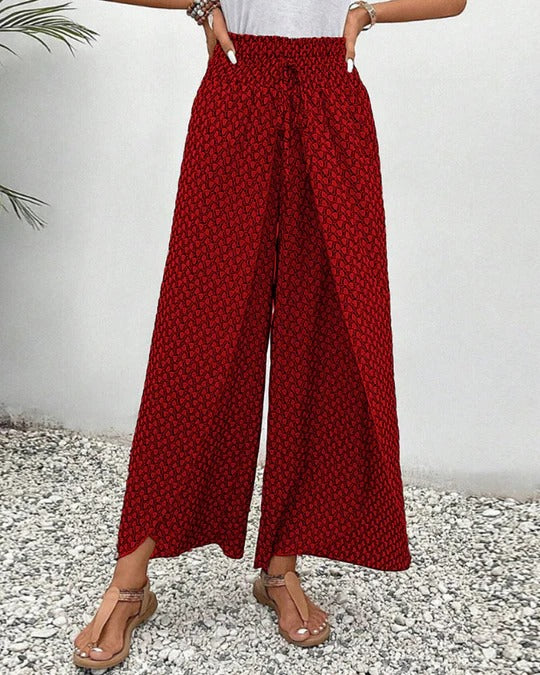 Pantalón Palazzo Estampado de Pierna Ancha