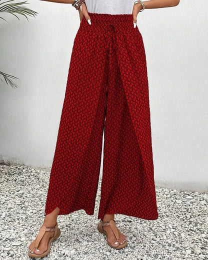 Pantalón Palazzo Estampado de Pierna Ancha