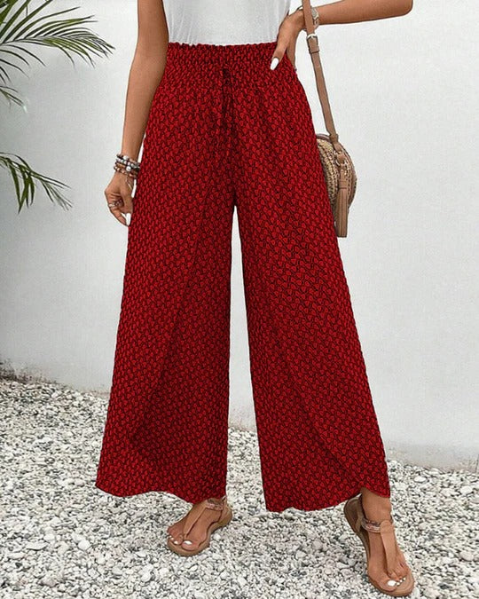 Pantalón Palazzo Estampado de Pierna Ancha