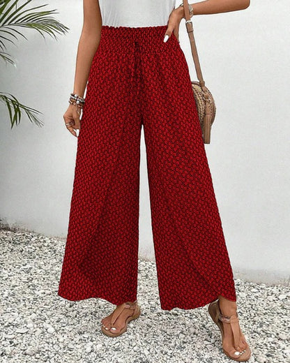 Pantalón Palazzo Estampado de Pierna Ancha