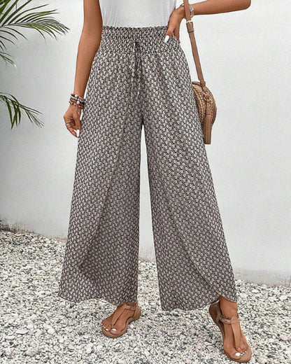 Pantalón Palazzo Estampado de Pierna Ancha
