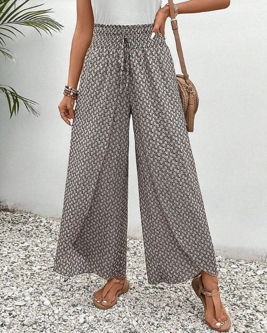 Pantalón Palazzo Estampado de Pierna Ancha