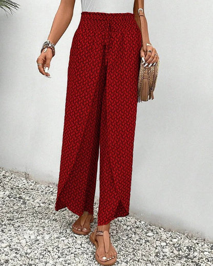 Pantalón Palazzo Estampado de Pierna Ancha