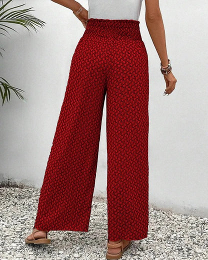 Pantalón Palazzo Estampado de Pierna Ancha