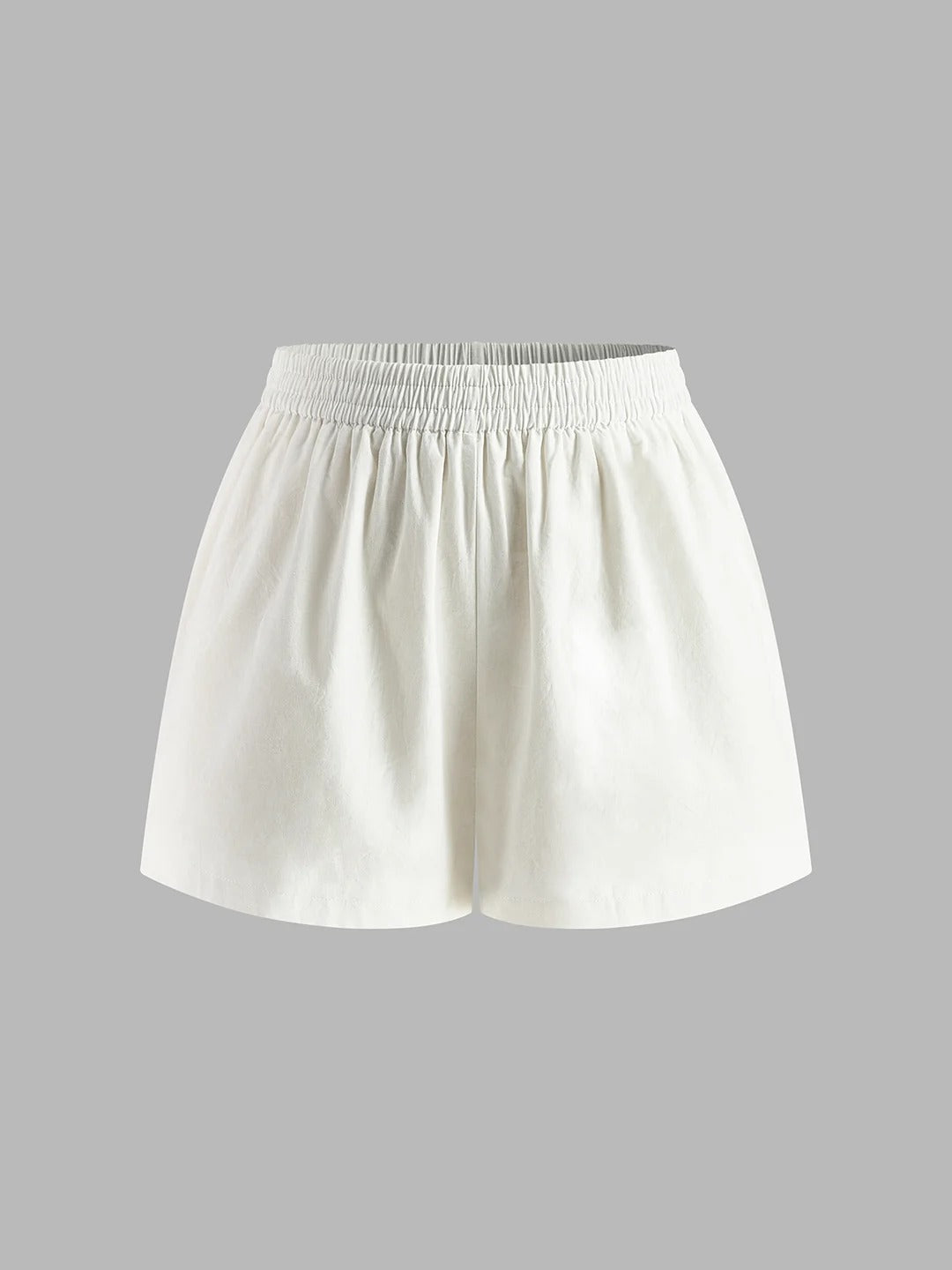 Conjunto de top halter sin espalda y shorts de algodón y lino.