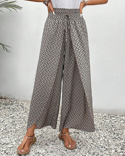 Pantalón Palazzo Estampado de Pierna Ancha