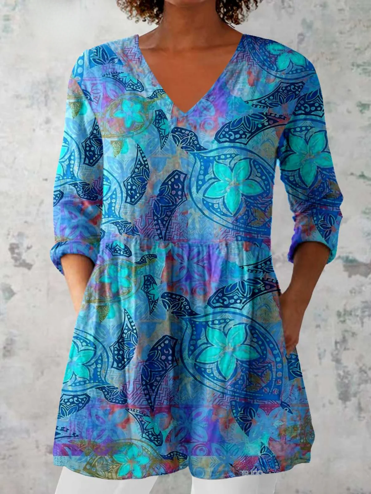Julieta | Blusa larga con escote en V