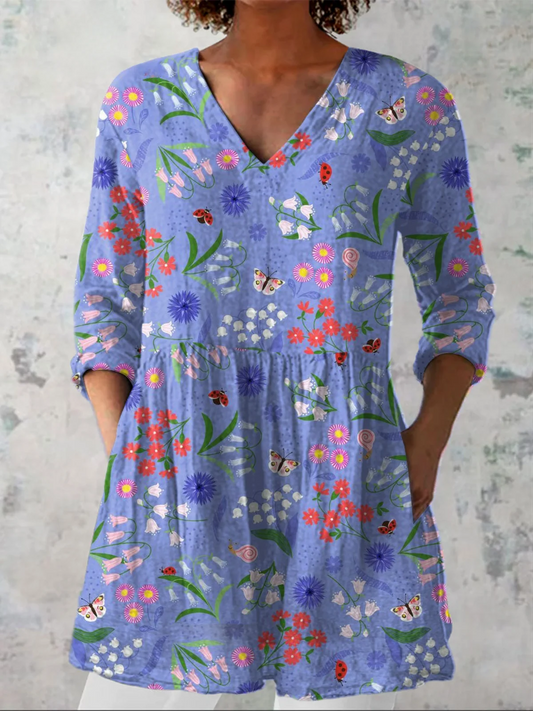 Noa |Blusa larga de corte A con escote en V