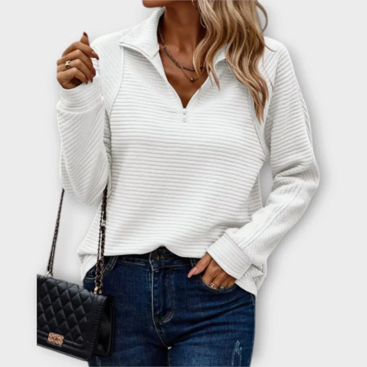 Olivia | Jersey con media cremallera