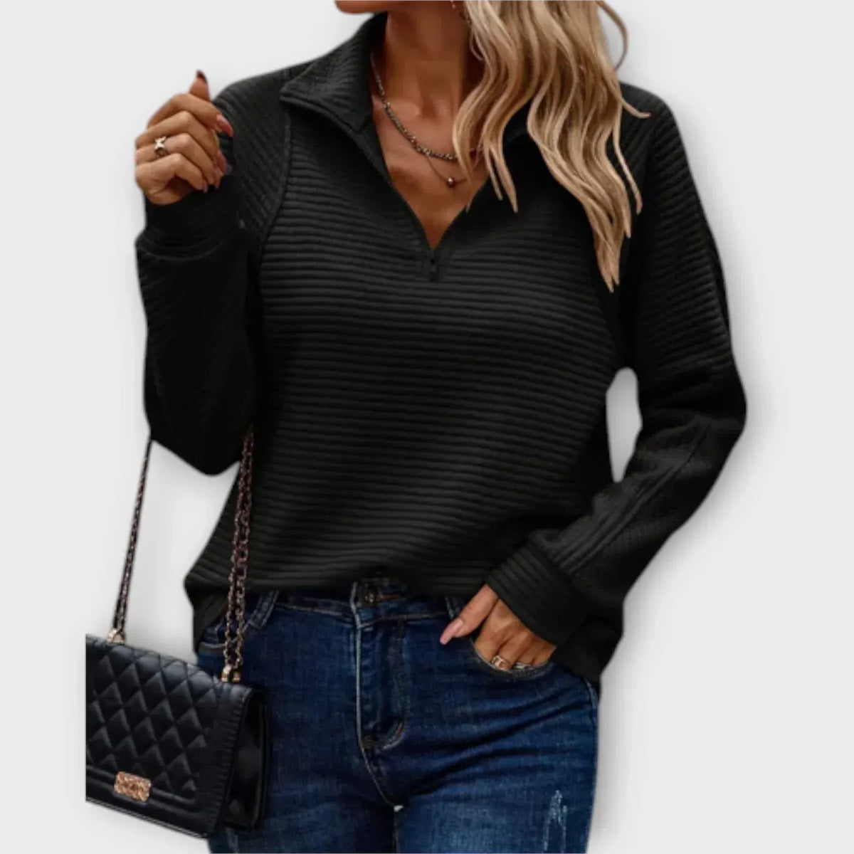 Olivia | Jersey con media cremallera
