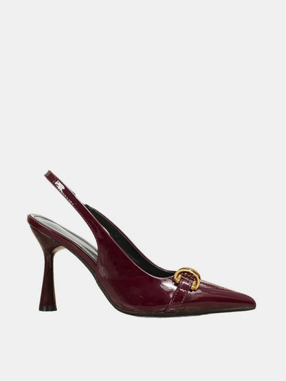 Zapatos de tacón destalonados con detalle de bocado de caballo