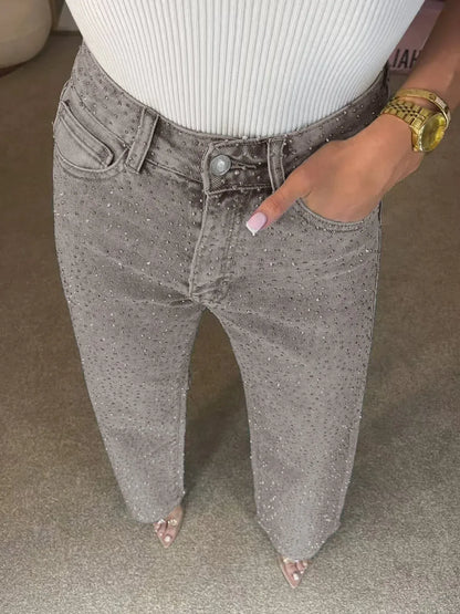 Vaqueros denim con pedrería
