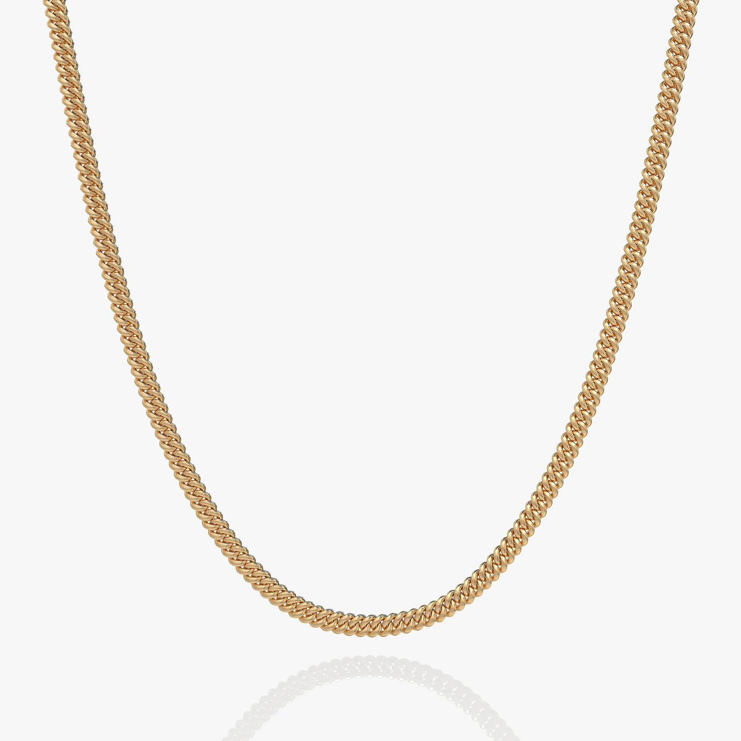 Collar de eslabones cubanos plateado de 5 mm
