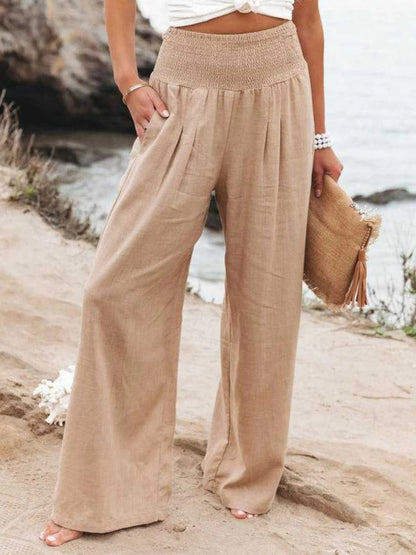 Pantalón Boho de Lino de Pierna Ancha