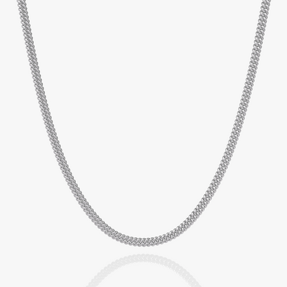 Collar de eslabones cubanos plateado de 5 mm
