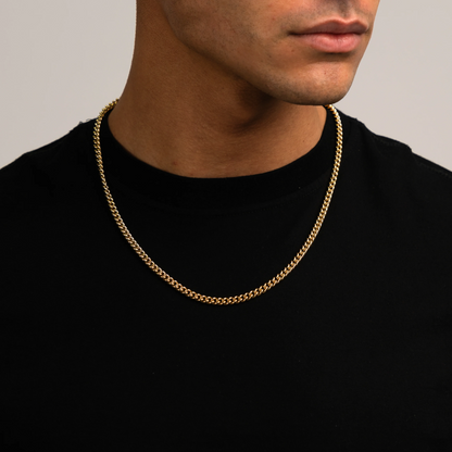 Collar de eslabones cubanos plateado de 5 mm