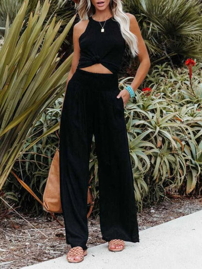 Pantalón Boho de Lino de Pierna Ancha