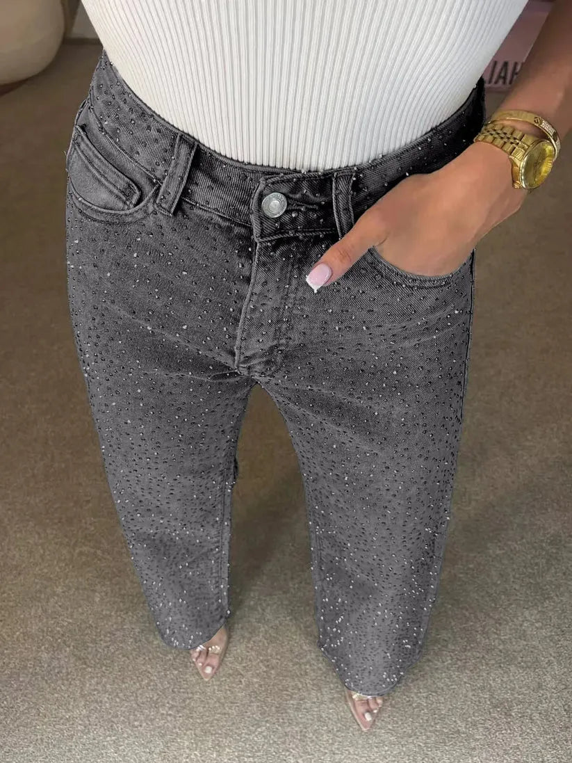Vaqueros denim con pedrería