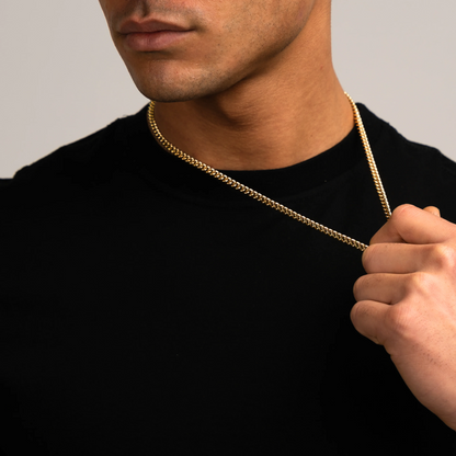Collar de eslabones cubanos plateado de 5 mm